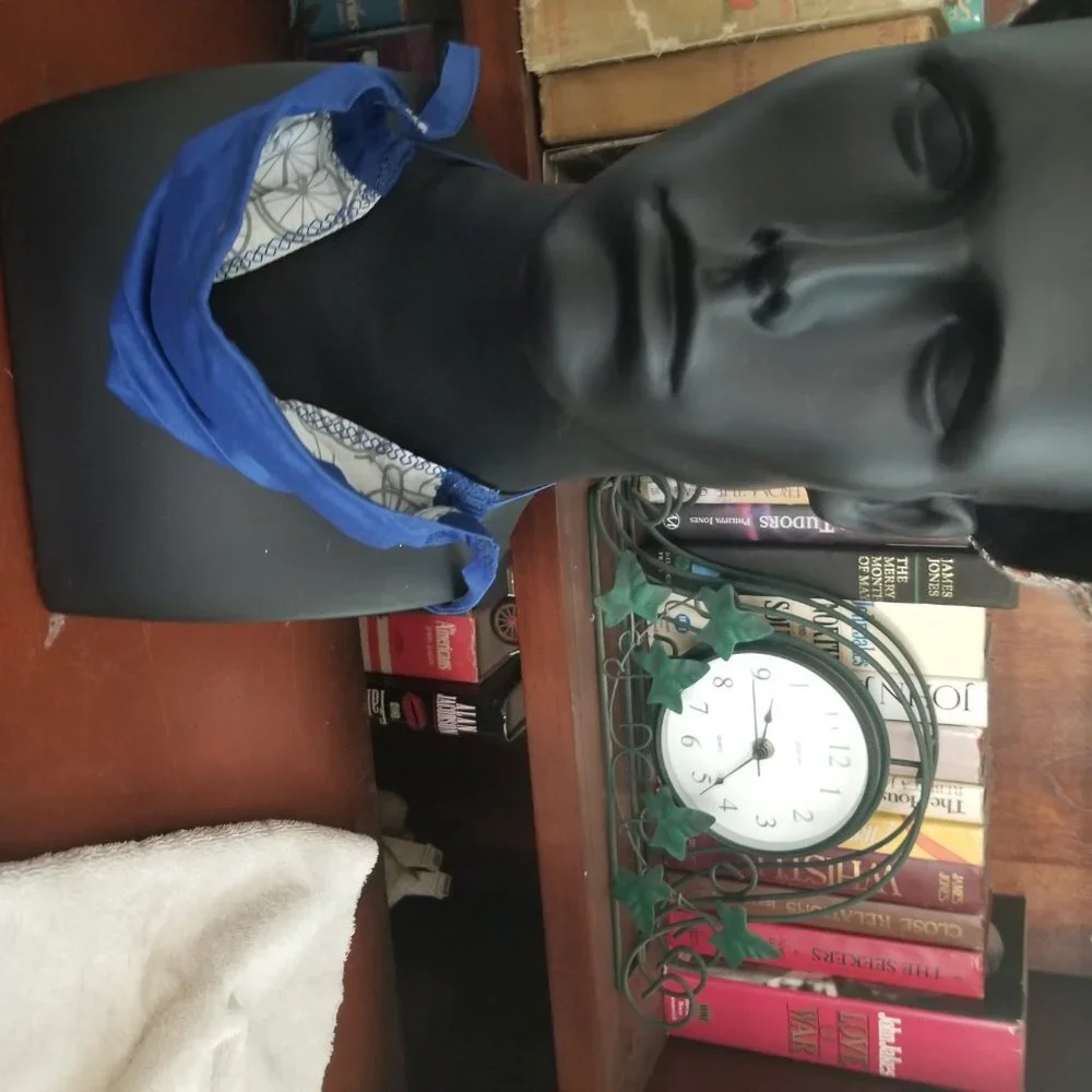 Cloth Face Mask - Silver/Copper Filters-solid Blue